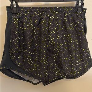 Nike Black Shorts with Yellow Triangle Design